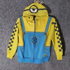 Minions Hoodie Kids M Despicable Me Movie Zip Up Pockets Jacket Costume Dress Up